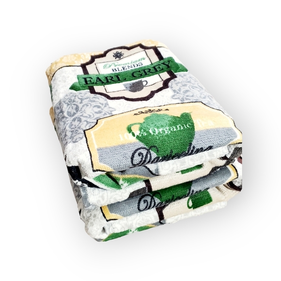 🆕️ Kitchen Teapot Tea Towels Modern Flare with a Vintage Look set of 2 - Picture 1 of 14